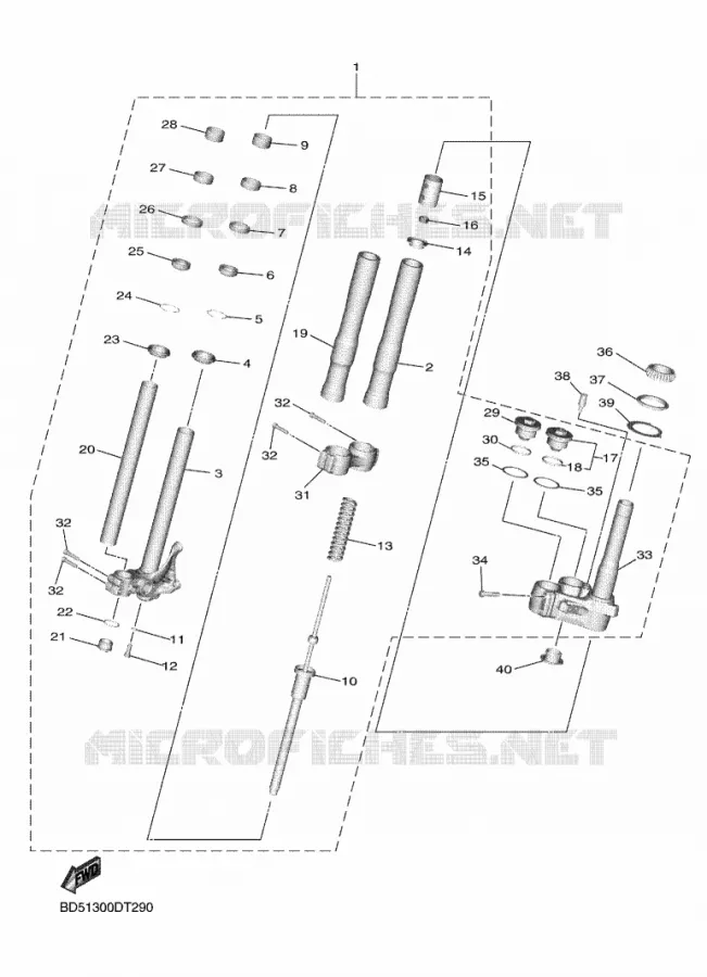 FRONT FORK 2 Yamaha MOTO 900 2019 NIKEN  MXT850D