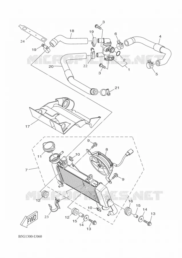RADIATOR / HOSES Yamaha MOTO 125 2019 R125  YZF125-A