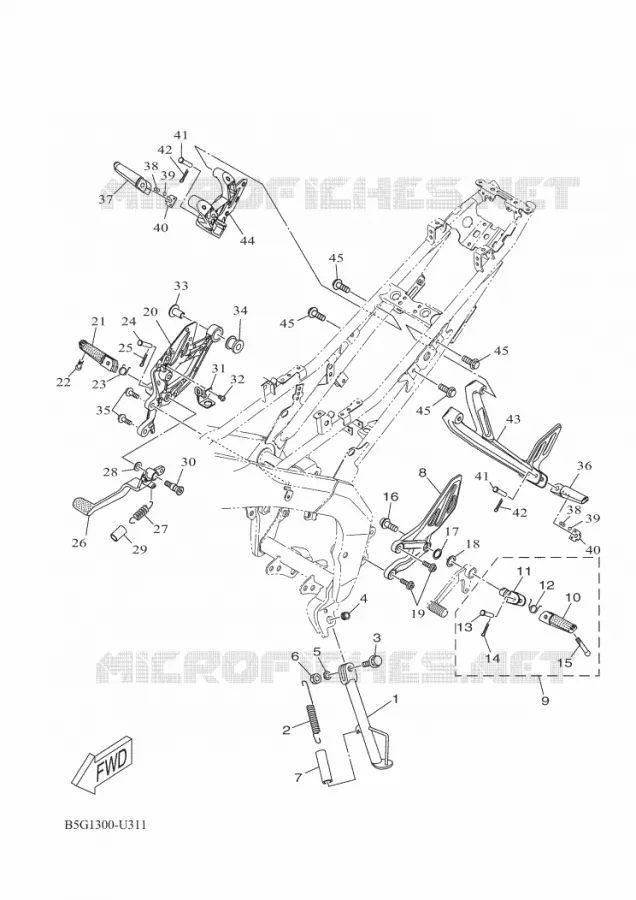 STAND / FOOTREST Yamaha MOTO 125 2019 R125  YZF125-A