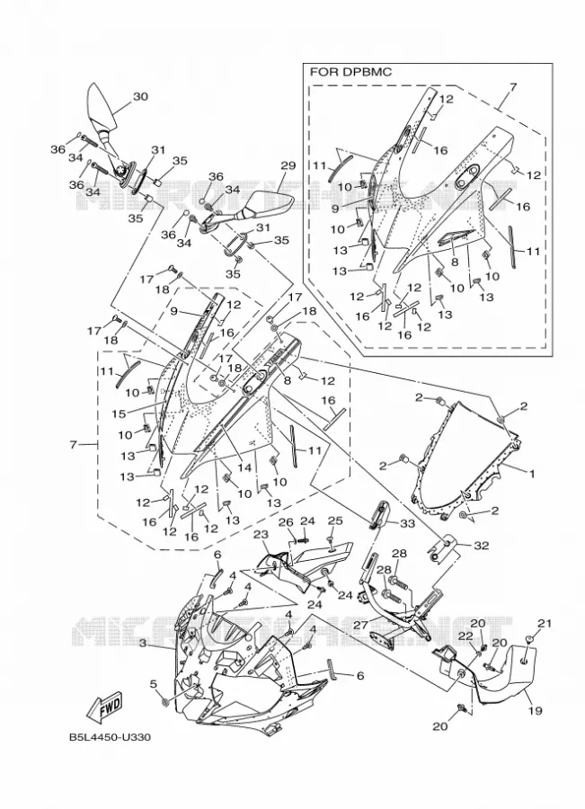 WINDSCREEN Yamaha MOTO 300 2019 R3  YZF320-A