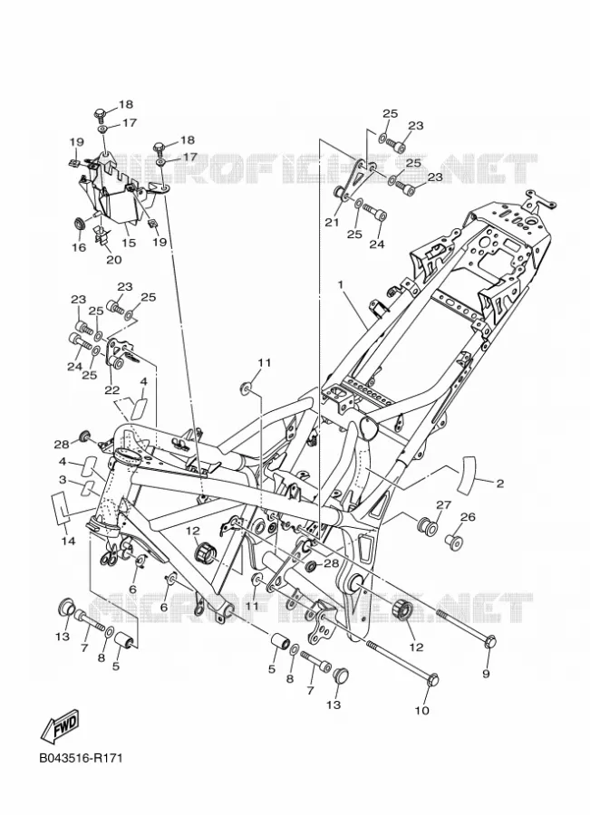 FRAME Yamaha MOTO 300 2019 MT  MTN320-A