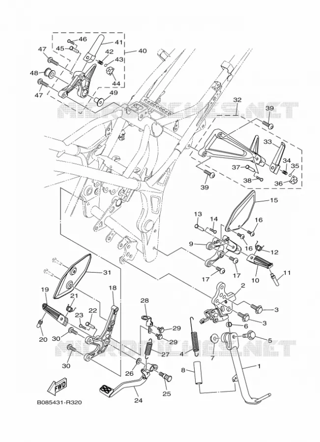 STAND / FOOTREST Yamaha MOTO 300 2019 MT  MTN320-A
