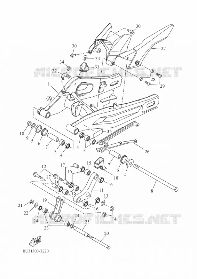 SWINGARM Yamaha MOTO 700 2019 XSR  MTM690-U
