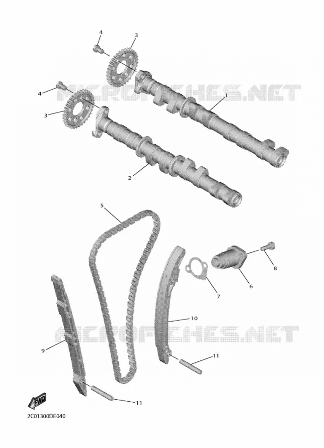 CAMSHAFT / TIMING CHAIN Yamaha MOTO 600 2019 R6  YZF600