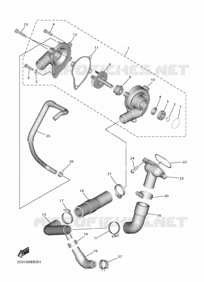 WATERPUMP / HOSES Yamaha MOTO 600 2019 R6  YZF600