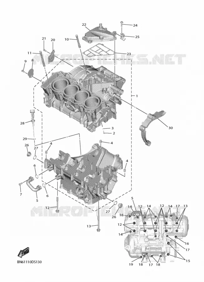 CRANKCASE Yamaha MOTO 600 2019 R6  YZF600