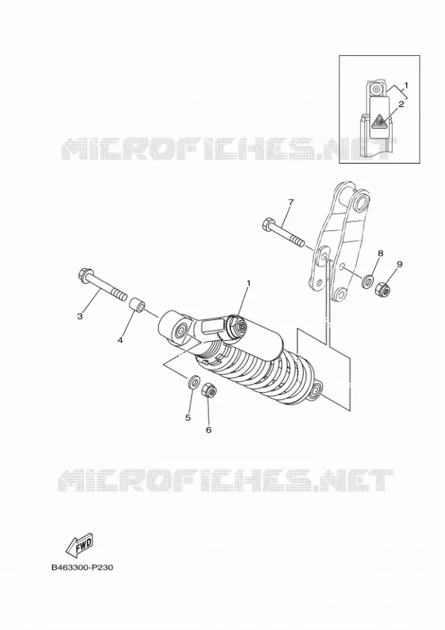 REAR SHOCK ABSORBER Yamaha QUAD 700 2019 RAPTOR  YFM70RSXK