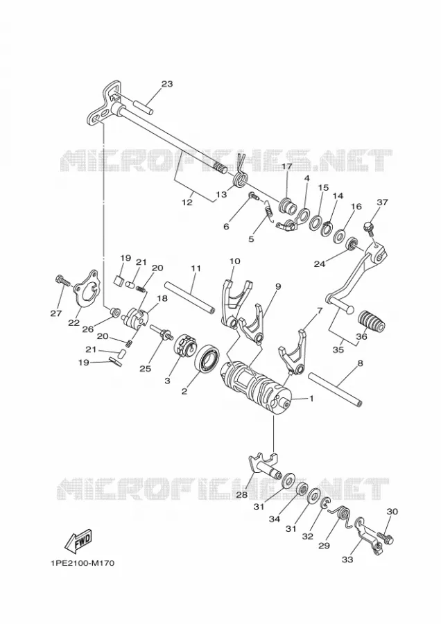 GEAR SHIFT SELECTOR DRUM / FORKS Yamaha QUAD 700 2019 RAPTOR  YFM70RSSK