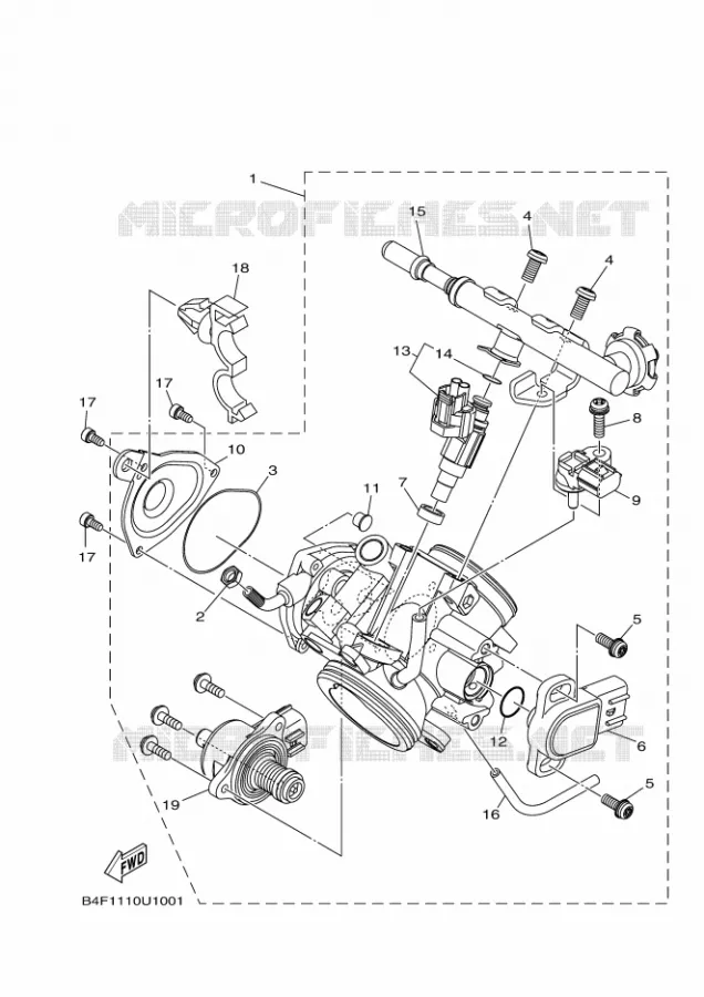THROTTLE BODY Yamaha QUAD 700 2019 GRIZZLY  YFM700FWAD/YFM70GPXK