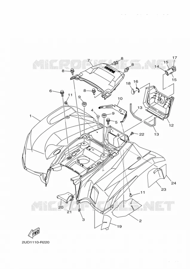 REAR FENDER Yamaha QUAD 700 2019 GRIZZLY  YFM700FWAD/YFM70GPHK
