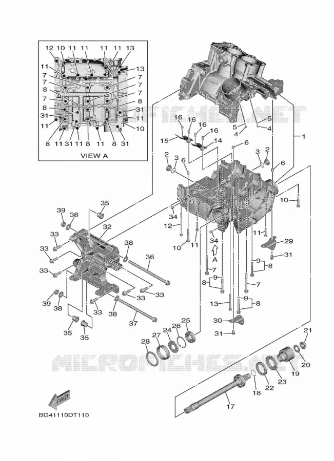 CRANKCASE Yamaha SIDE BY SIDE 850 2019 WOLVERINE  YXE850ENS/YXE85WPSK