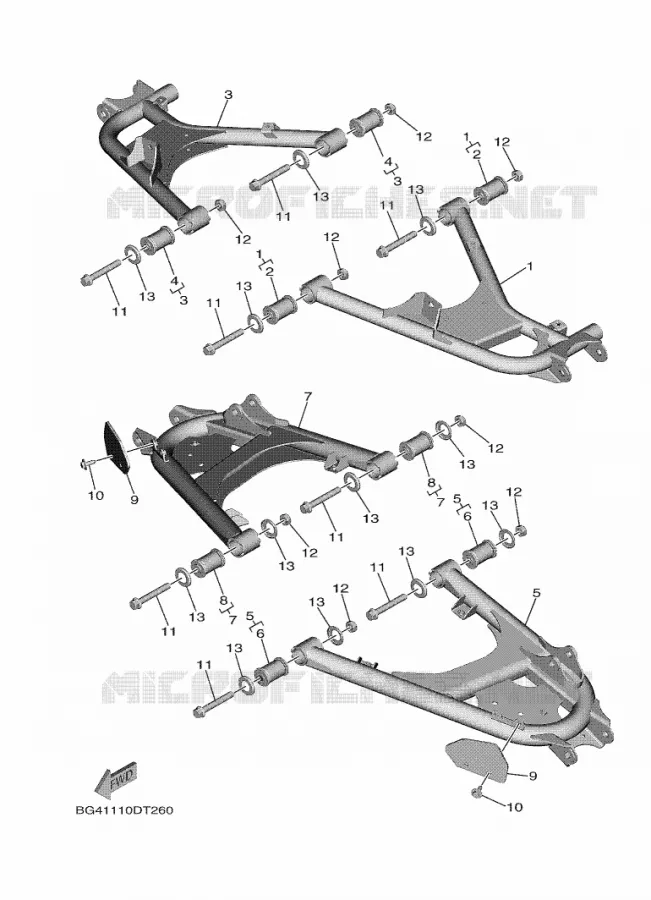 SWINGARM Yamaha SIDE BY SIDE 850 2019 WOLVERINE  YXE850ENS/YXE85WPSK