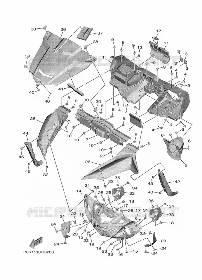 FRONT FENDER Yamaha SIDE BY SIDE 850 2019 WOLVERINE  YXF850ES/YXF85WPSK