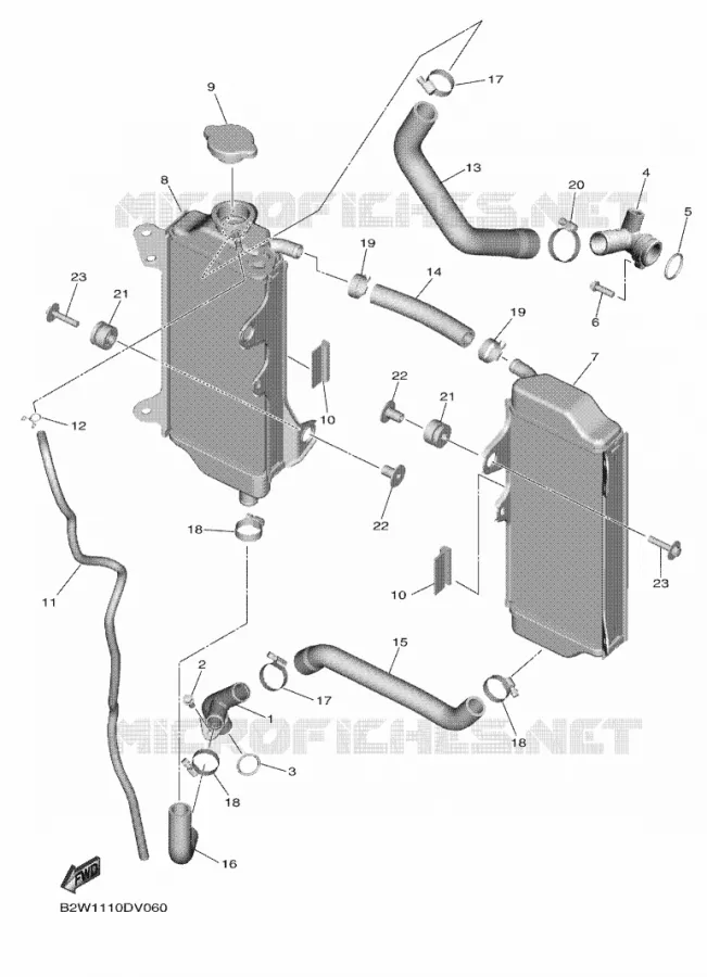 RADIATOR / HOSES Yamaha MOTO 450 2020 YZF  YZ450F