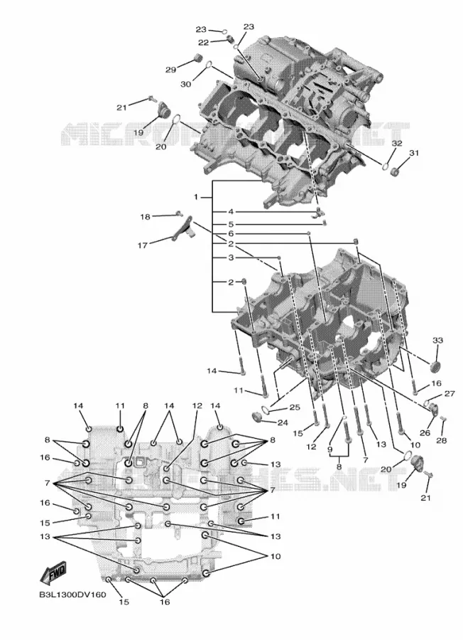CRANKCASE Yamaha MOTO 1000 2020 R1  YZF1000