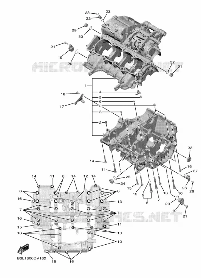 CRANKCASE Yamaha MOTO 1000 2020 R1  YZF1000