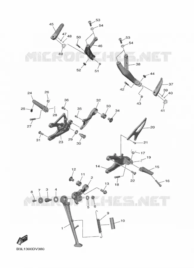 STAND / FOOTREST Yamaha MOTO 1000 2020 R1  YZF1000