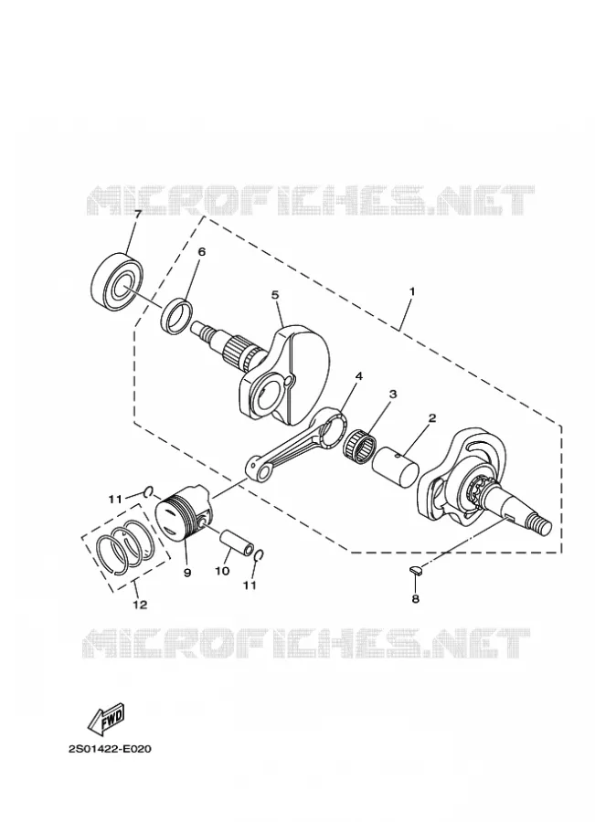 CRANKSHAFT / PISTON Yamaha MOTO 110 2020 TTR  TT-R110E