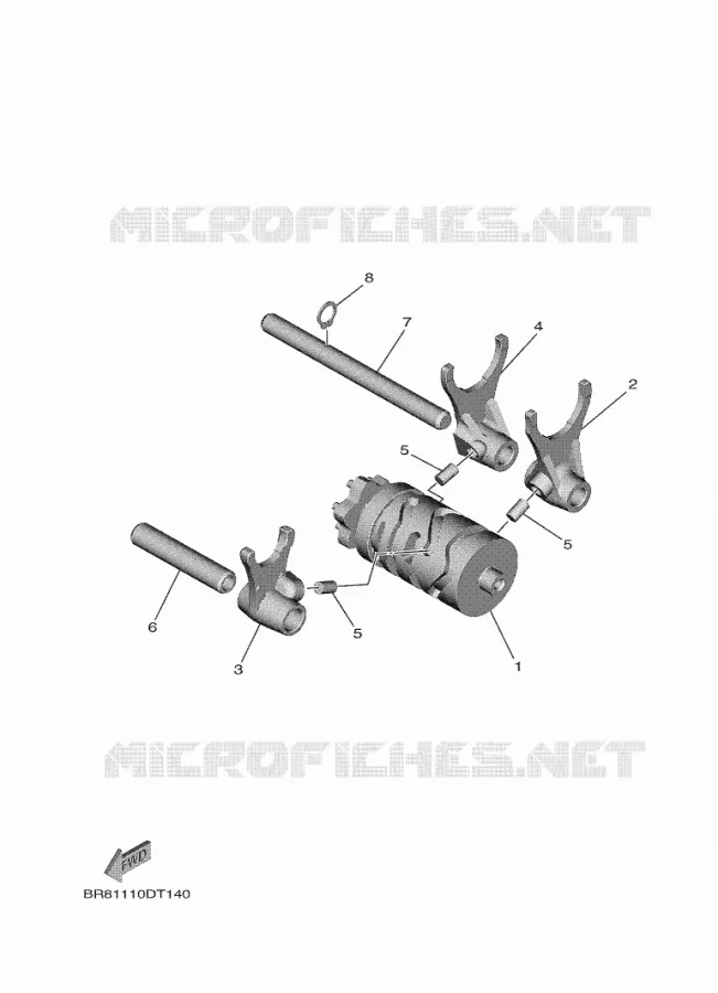 GEAR SHIFT SELECTOR DRUM / FORK Yamaha MOTO 65 2021 YZ  YZ65