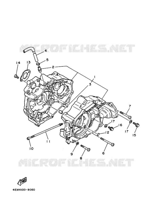 CRANKCASE Yamaha QUAD 80 2001 BADGER  YFM80