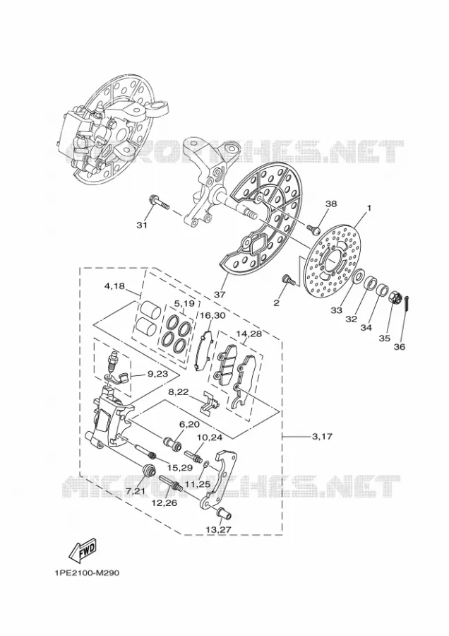 FRONT BRAKE CALIPER Yamaha QUAD 700 2014 RAPTOR  YFM700RYFM700RE