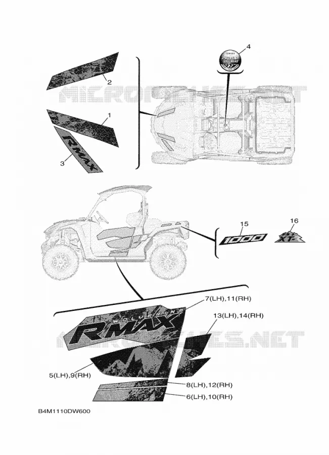 STICKER Yamaha SIDE BY SIDE 1000 2021 WOLVERINE  YXE1000EWS/YX10EPSM