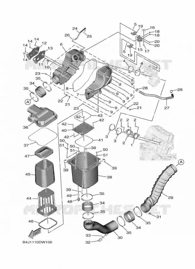 INTAKE Yamaha SIDE BY SIDE 1000 2021 WOLVERINE  YXE1000EW/YX10EPAM