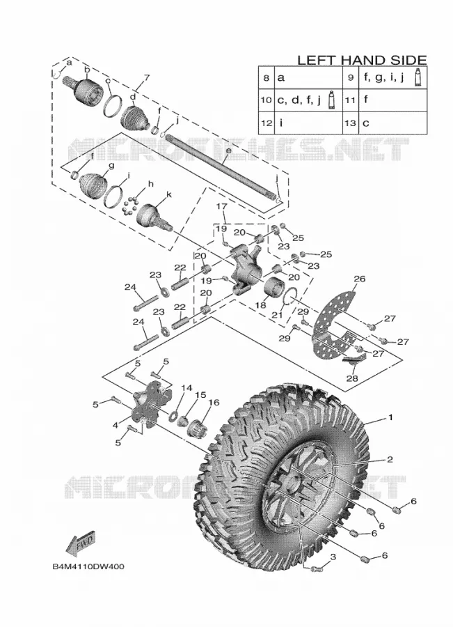 REAR WHEEL Yamaha SIDE BY SIDE 1000 2021 WOLVERINE  YXE1000EW/YX10EPAM