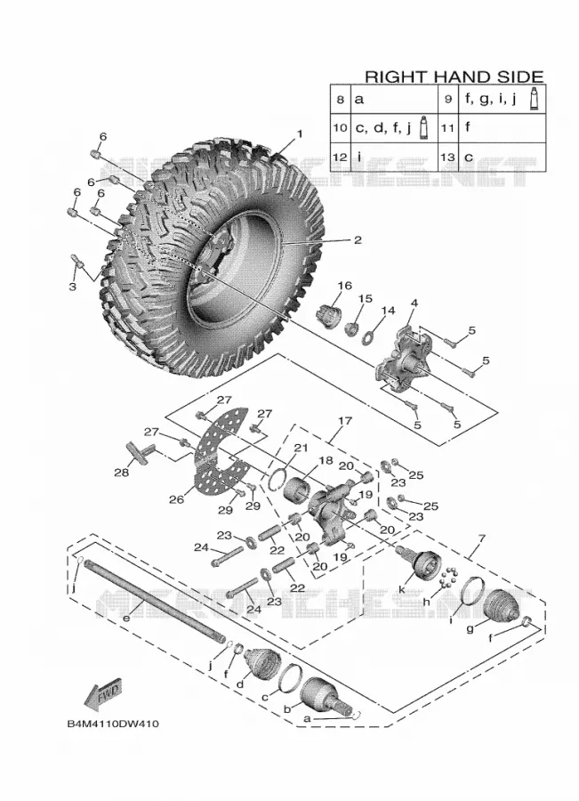 REAR WHEEL 2 Yamaha SIDE BY SIDE 1000 2021 WOLVERINE  YXE1000EW/YX10EPAM