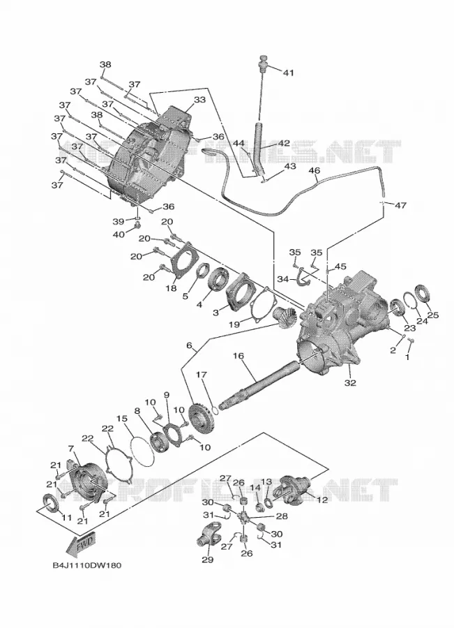 MIDDLE DRIVE GEAR Yamaha SIDE BY SIDE 1000 2021 WOLVERINE  YXF1000EWS/YX10FPSM