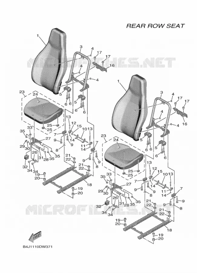 SEAT 3 Yamaha SIDE BY SIDE 1000 2021 WOLVERINE  YXF1000EWS/YX10FPSM