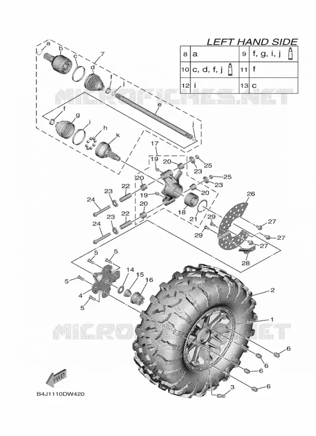 REAR WHEEL Yamaha SIDE BY SIDE 1000 2021 WOLVERINE  YXF1000EWS/YX10FPSM