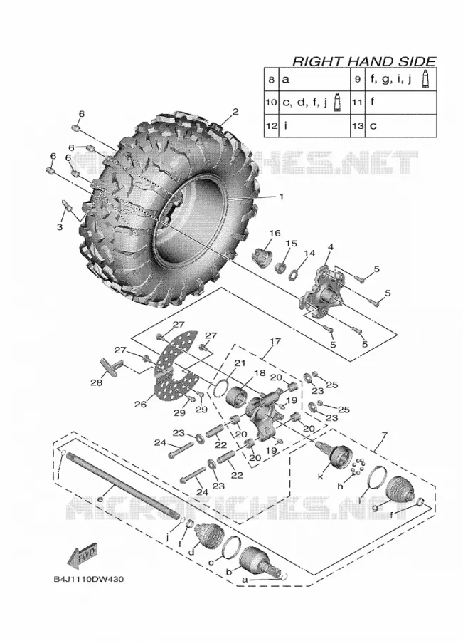 REAR WHEEL 2 Yamaha SIDE BY SIDE 1000 2021 WOLVERINE  YXF1000EWS/YX10FPSM