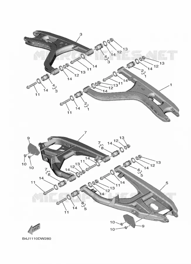 SWINGARM Yamaha SIDE BY SIDE 1000 2021 WOLVERINE  YXF1000EW/YX10FPAM
