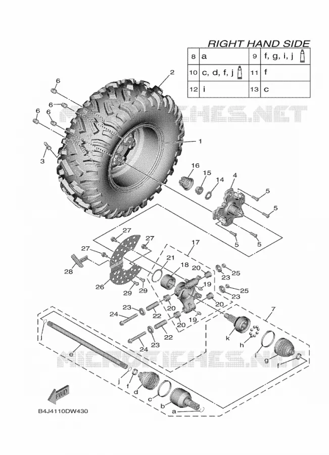REAR WHEEL 2 Yamaha SIDE BY SIDE 1000 2021 WOLVERINE  YXF1000EW/YX10FPAM