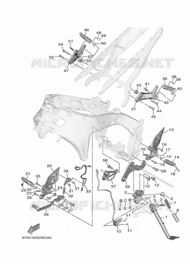 STAND / FOOTREST Yamaha MOTO 900 2021 MT  MTN890