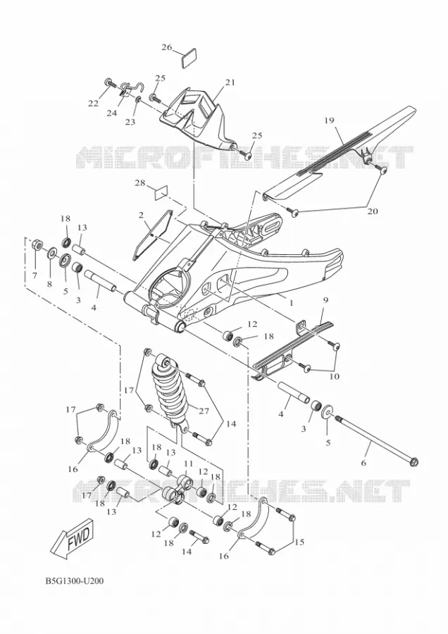 SWINGARM / SHOCK ABSORBER Yamaha MOTO 125 2020 R125  YZF125-A