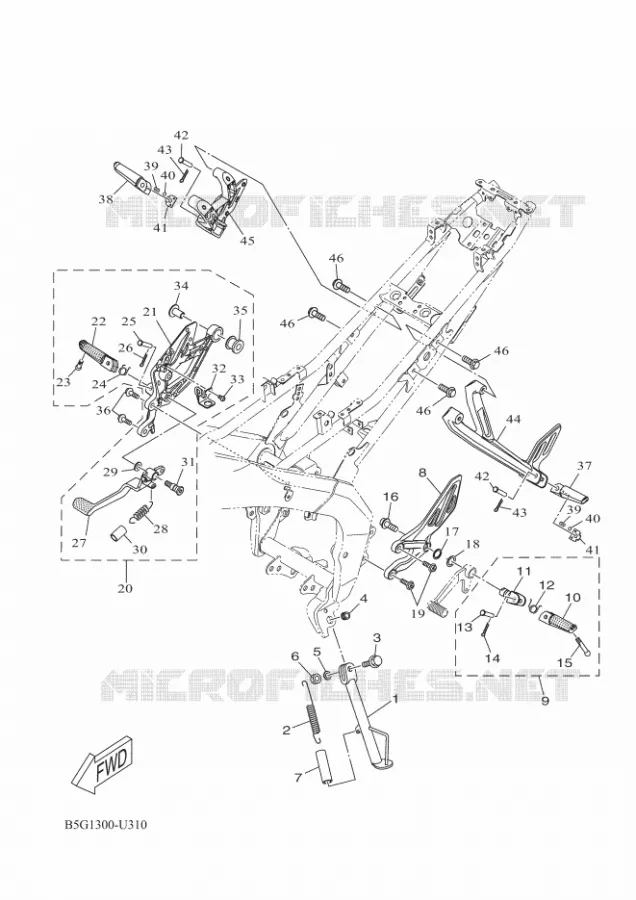 STAND / FOOTREST Yamaha MOTO 125 2020 R125  YZF125-A