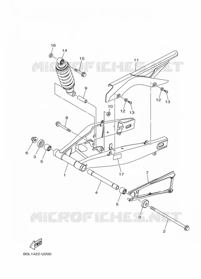 SWINGARM / SHOCK ABSORBER Yamaha MOTO 250 2020 R25  YZF250-A