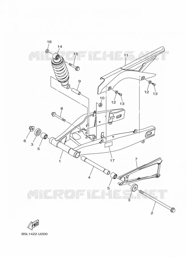 SWINGARM / SHOCK ABSORBER Yamaha MOTO 250 2020 R25  YZF250-A