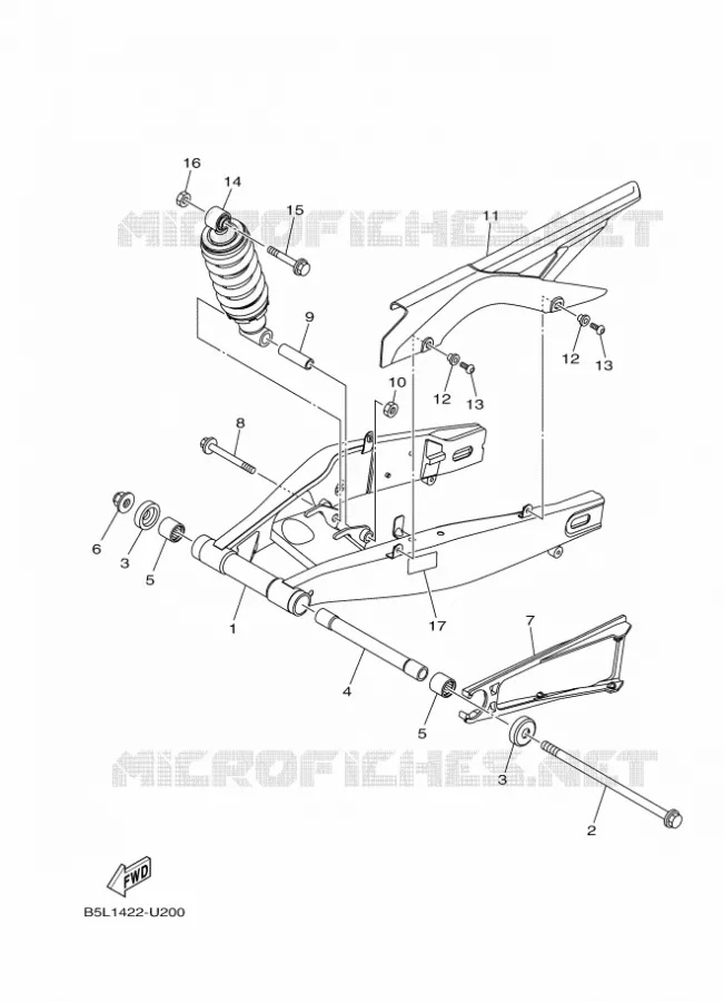 SWINGARM / SHOCK ABSORBER Yamaha MOTO 300 2020 R3  YZF320-A
