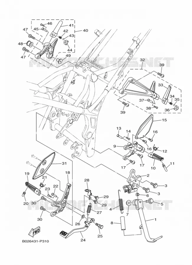 STAND / FOOTREST Yamaha MOTO 300 2020 R3  YZF320-A