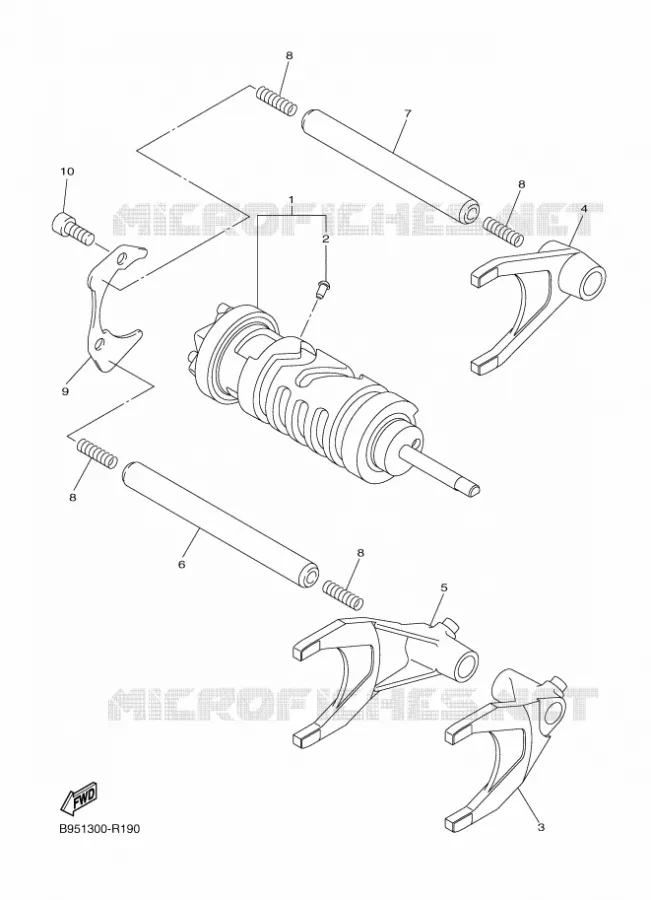 GEAR SHIFT SELECTOR DRUM / FORKS Yamaha MOTO 1300 2020 FJR  FJR1300D-AS