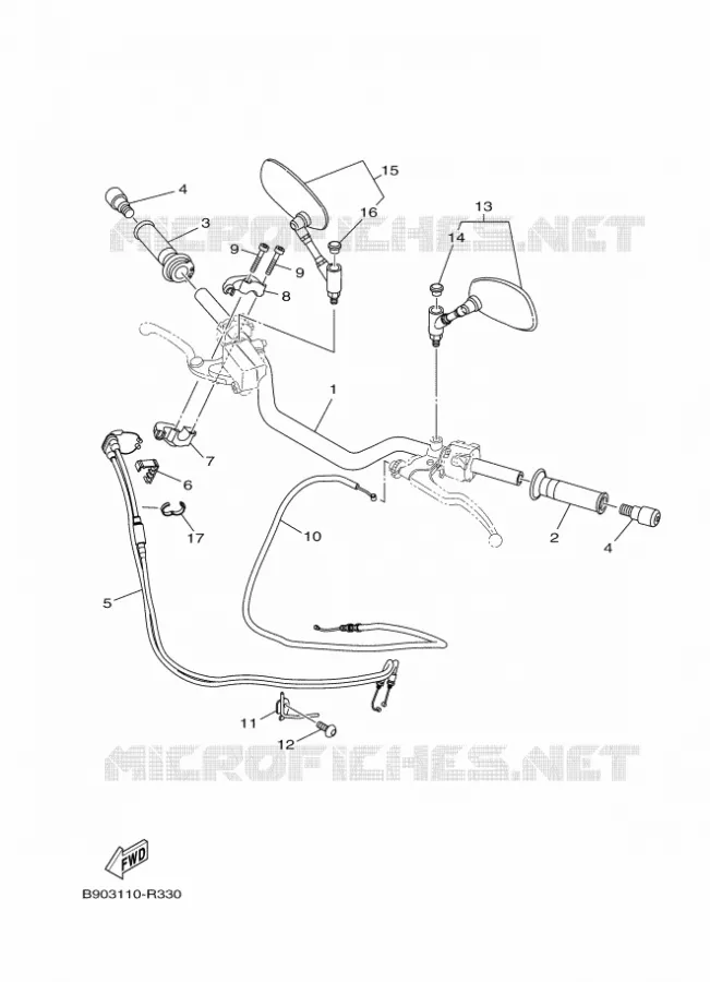 HANDLEBAR & CABLES Yamaha MOTO 900 2020 XSR  MTM850