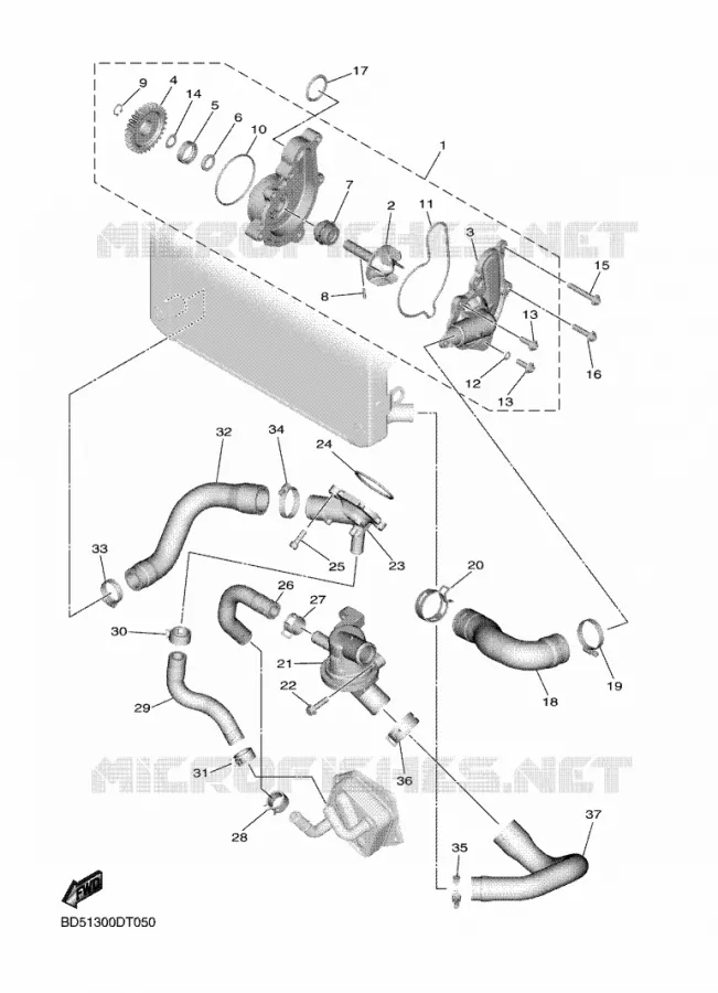 WATERPUMP / HOSES Yamaha MOTO 900 2020 NIKEN  MXT850
