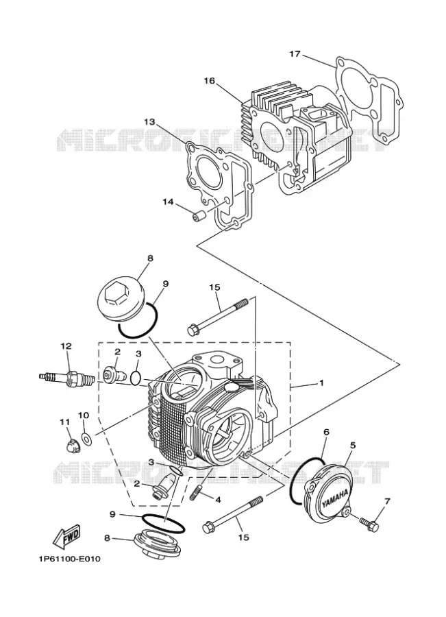 CYLINDER HEAD  Yamaha MOTO 50 2020 TTR  TT-R50E