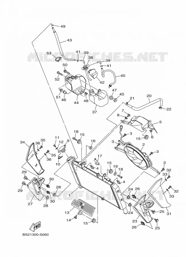 RADIATOR / HOSES Yamaha MOTO 900 2020 MT  MTN850-A