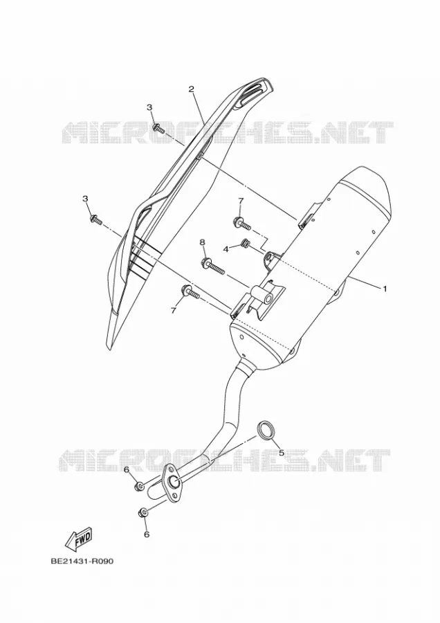 EXHAUST Yamaha SCOOTER 155 2020 TRICITY  MWS150-A