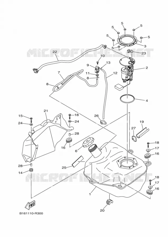 FUEL TANK Yamaha QUAD 700 2020 KODIAK  YFM700FWB