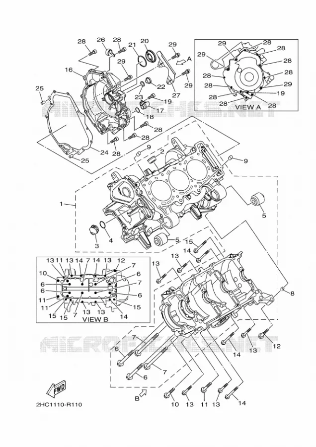 CRANKCASE Yamaha SIDE BY SIDE 1000 2020 YXZ  YXZ1000ETS/YXZ1000ET